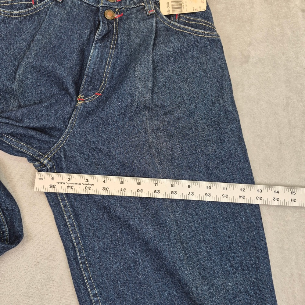 Vintage OshKosh Bgosh High Waisted Pleated Tapered Jeans 6 (25) USA Made Dark - Picture 12 of 15
